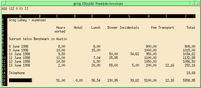Image of the sample spreadsheet